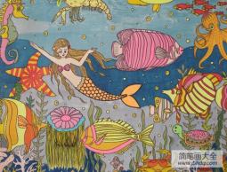 海底世界儿童画：我是一条小金鱼