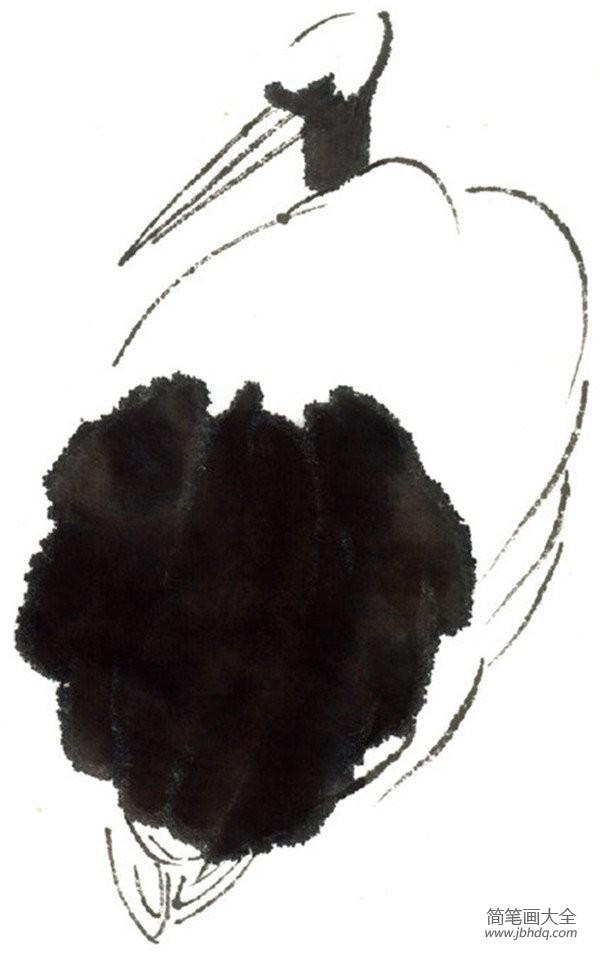 水墨鹤的绘画教程