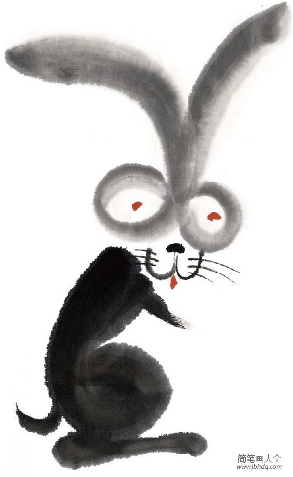 水墨十二生肖卯兔的绘画技法