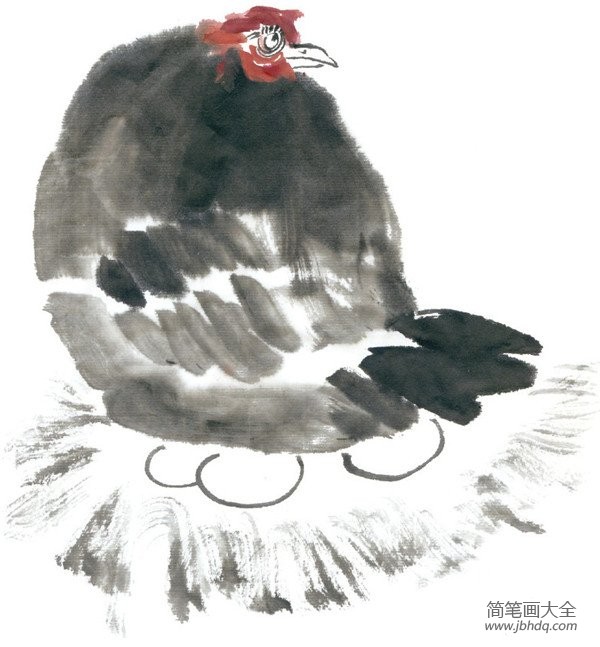 国画母鸡的绘画教程