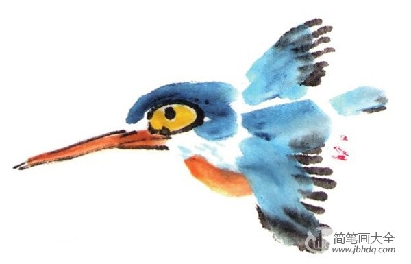 水墨翠鸟的绘画教程