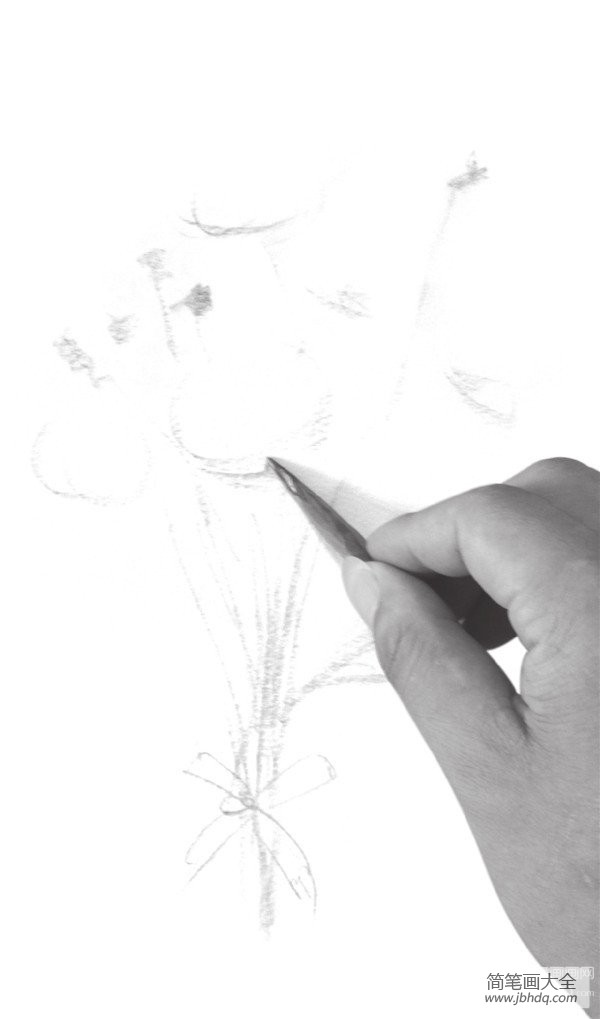 速写一束花的绘画步骤