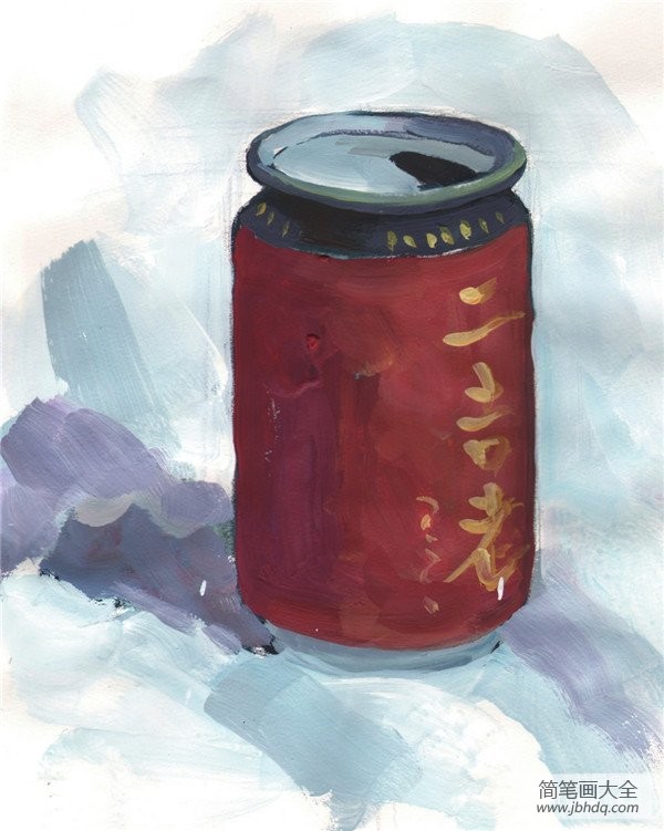 水粉易拉罐的绘画教程