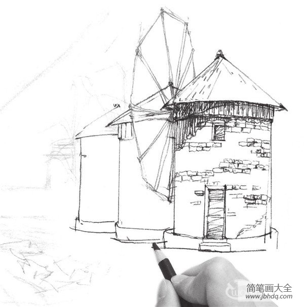 速写风车的绘画技法