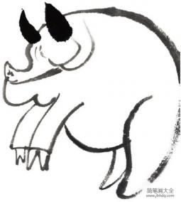 水墨十二生肖亥猪的绘画技法