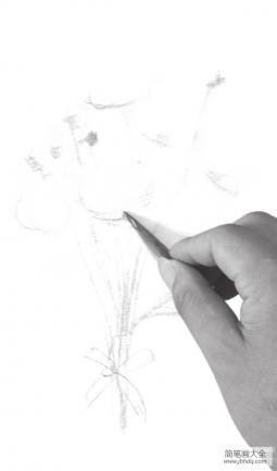 速写一束花的绘画步骤