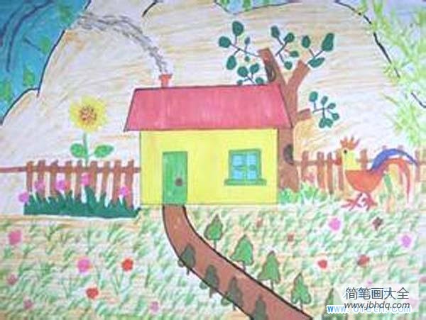 我美丽的家园房子儿童画作品