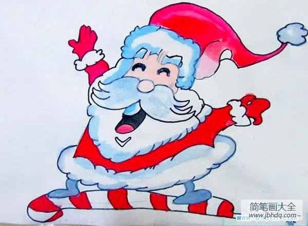 搞怪的圣诞老人儿童画作品欣赏