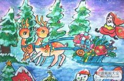 庆祝圣诞节儿童画水粉画作品