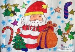 儿童关于圣诞节的儿童画作品大全：圣诞老人