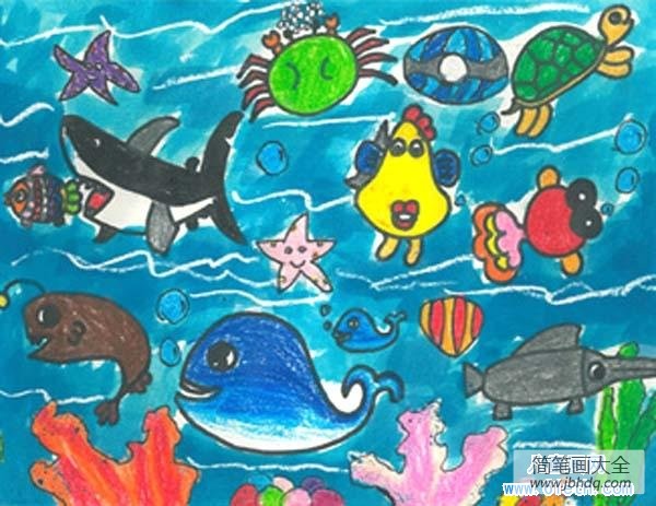 小学海底世界儿童画作品