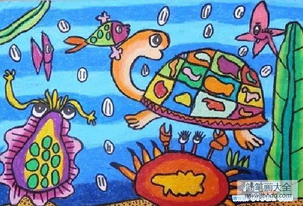三年级海底世界儿童画图片