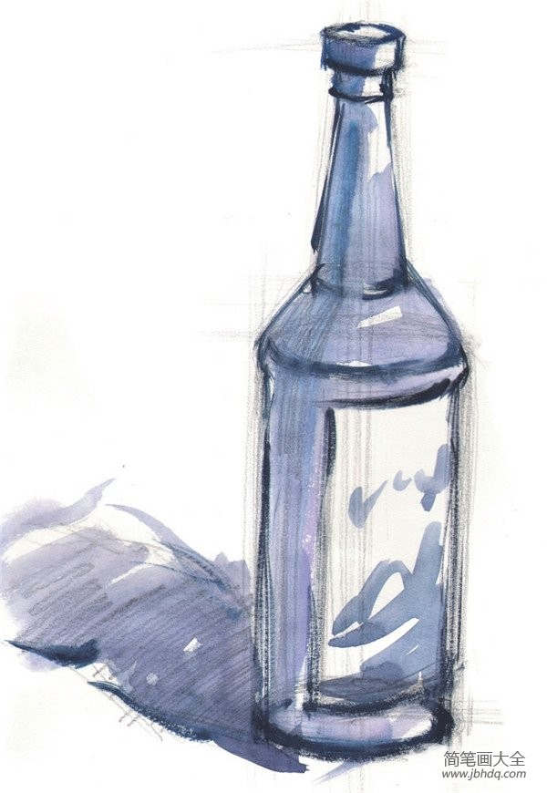 水粉酒瓶的绘画技法