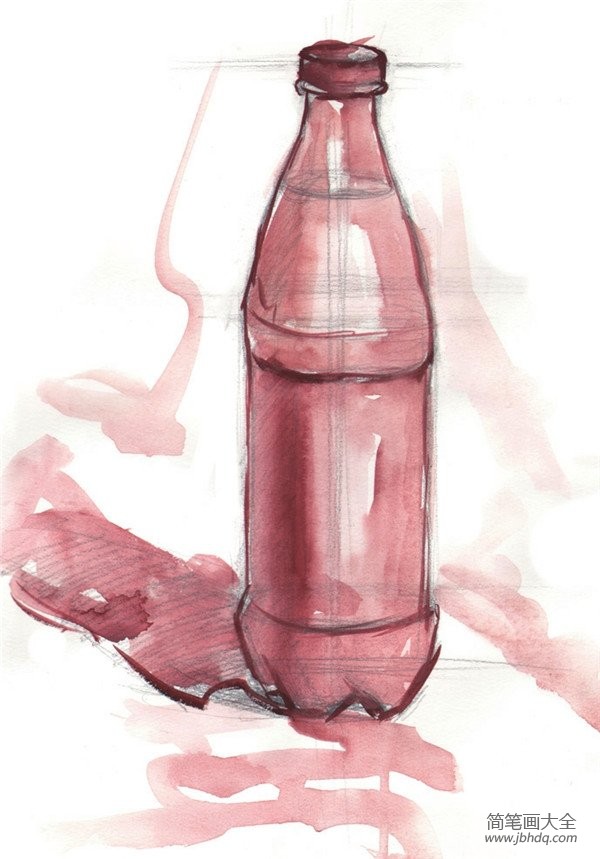 水粉汽水瓶的绘画步骤