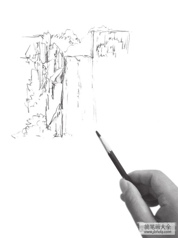 速写瀑布的绘画技法