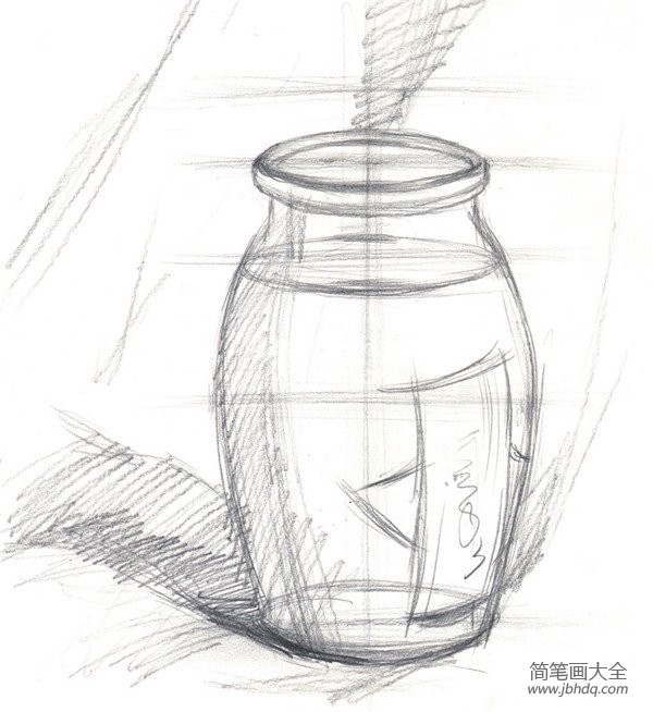 水粉玻璃瓶的绘画步骤