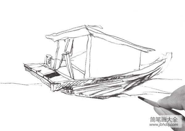 速写木船的绘画教程