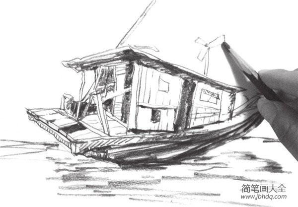 速写木船的绘画教程