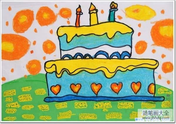 精美的生日蛋糕儿童画图片大全