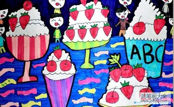 韩式杯子蛋糕儿童画图片
