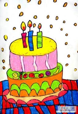 生日蛋糕儿童画图片