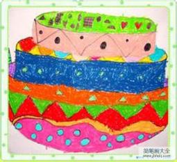 幼儿园生日蛋糕儿童画作品