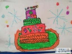 大班生日蛋糕儿童画图片