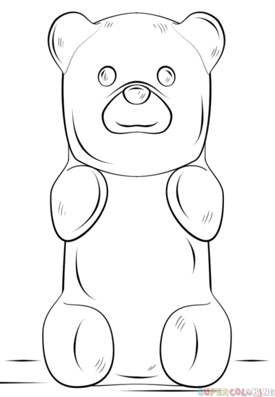 如何画橡皮糖熊