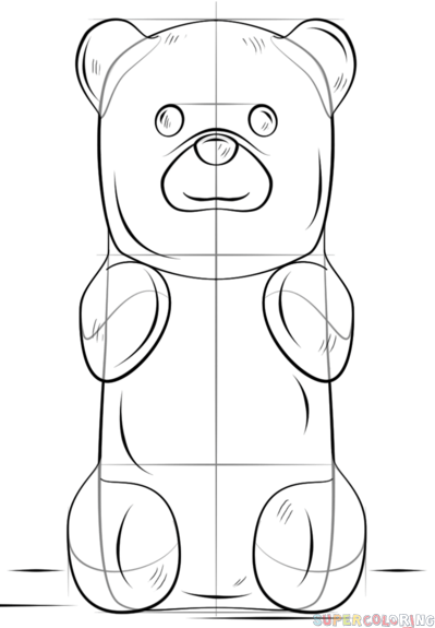 如何画橡皮糖熊