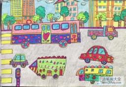 少儿关于我们的城市儿童绘画图片