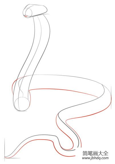 如何画一条眼镜王蛇