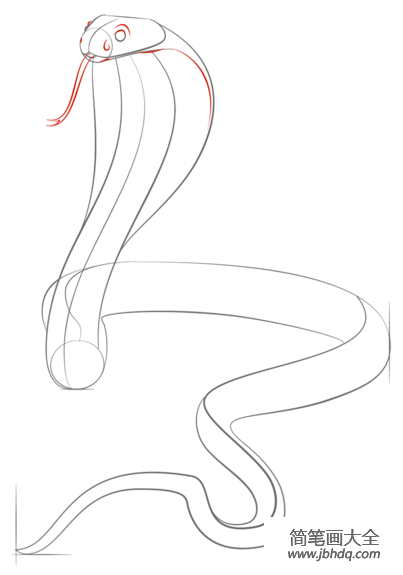如何画一条眼镜王蛇
