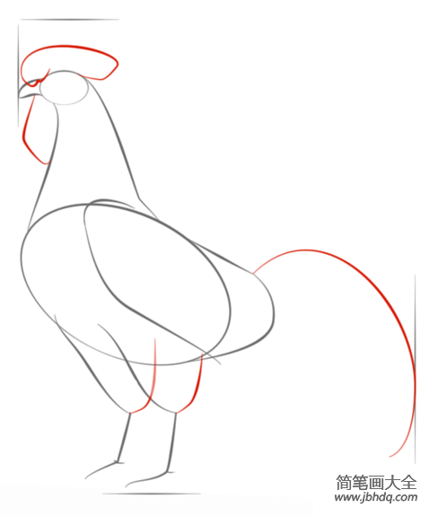 如何画公鸡