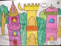 外国建筑城堡儿童画图片