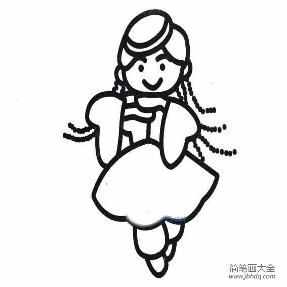 简单的维吾尔族姑娘简笔画