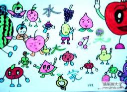 水果大家庭儿童绘画图片