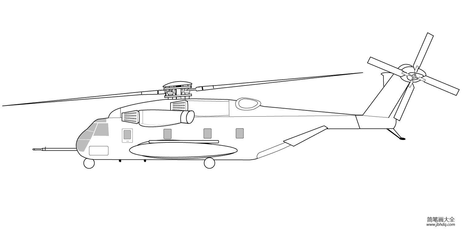 直升机简笔画 步骤图片