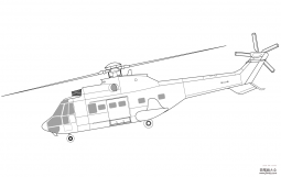 军用直升机简笔画