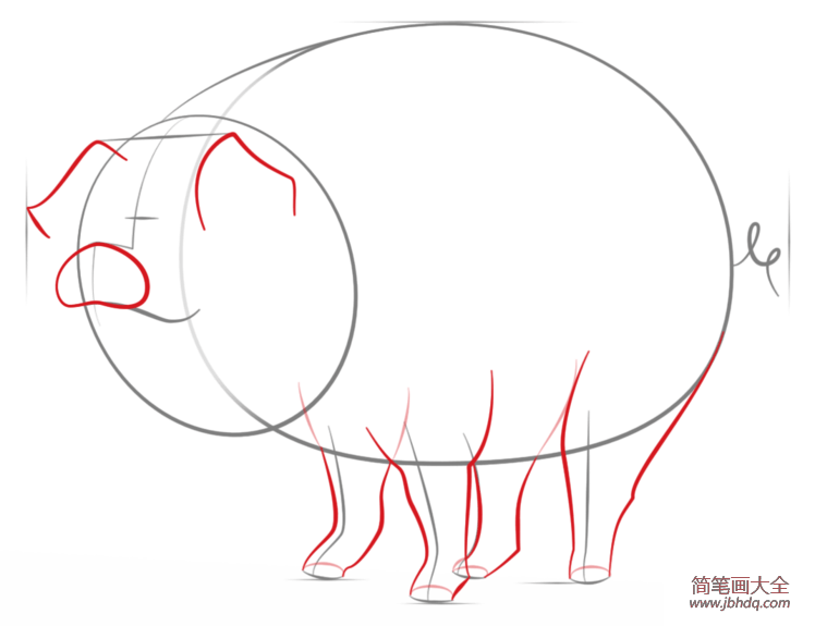 如何画卡通猪简笔画