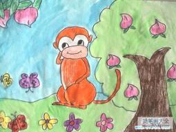 少儿小猴子儿童画作品大全