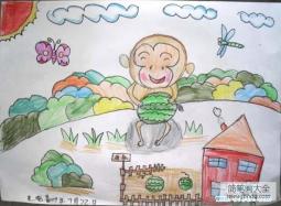 幼儿猴子的家儿童画图片