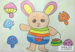 幼儿园卡通兔子儿童画画图片