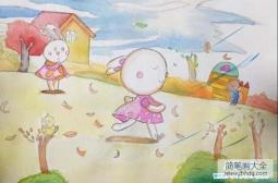 小白兔儿童画教师范画作品