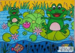 优秀获奖的关于青蛙的儿童画作品