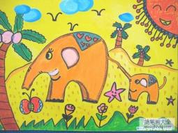非洲大象儿童画图片