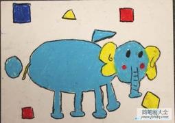 幼儿园大班大象儿童画图片