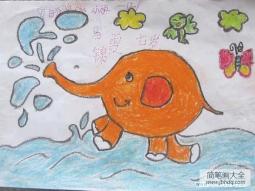 七岁一年级小学生大象儿童画画图片