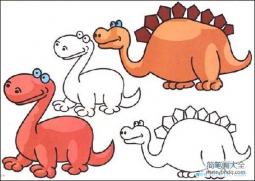 儿童恐龙填色画图片