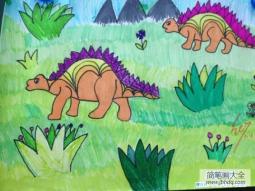 儿童关于的恐龙画画图片大全