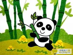 儿童熊猫儿童画油画棒画作品欣赏